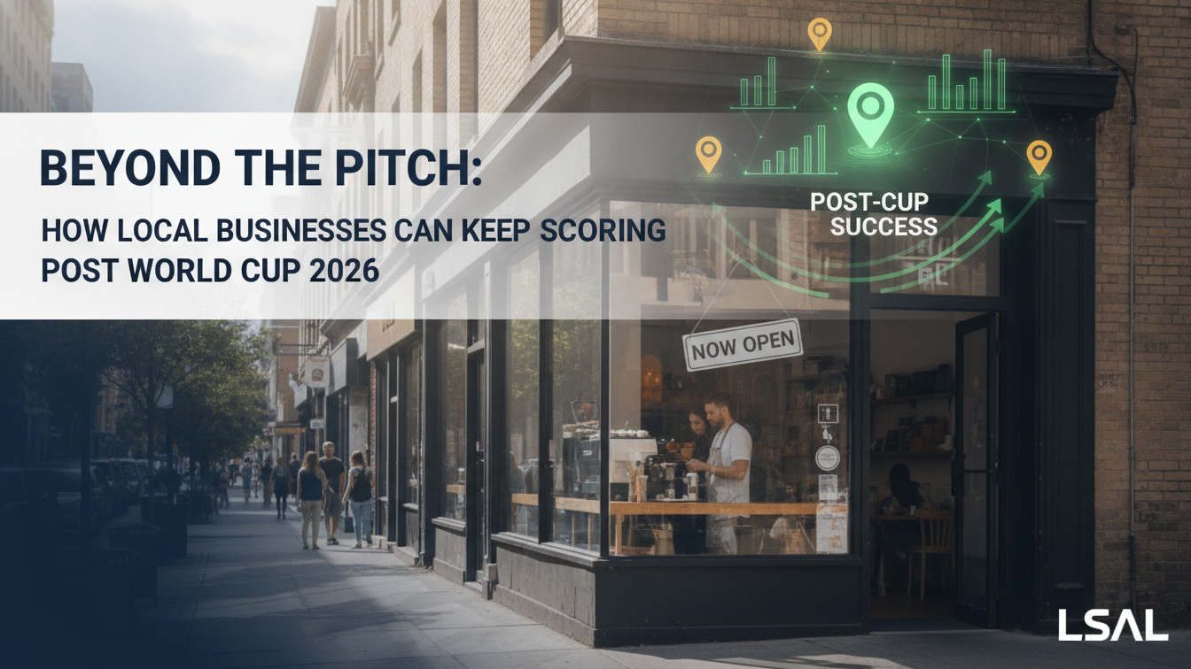 Local businesses thriving with customers in a city decorated with World Cup banners