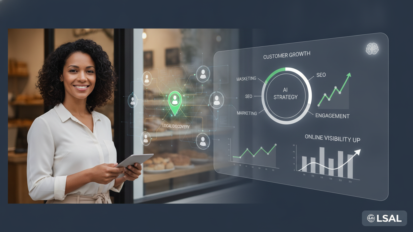 AI technology assisting a small business owner in 2026